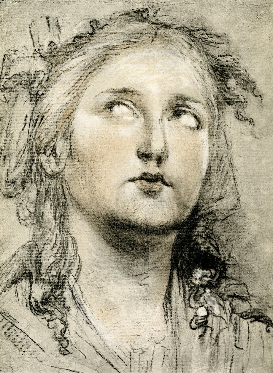 Bir kızın kafa çalışması by Elisabeth Louise Vigee Lebrun