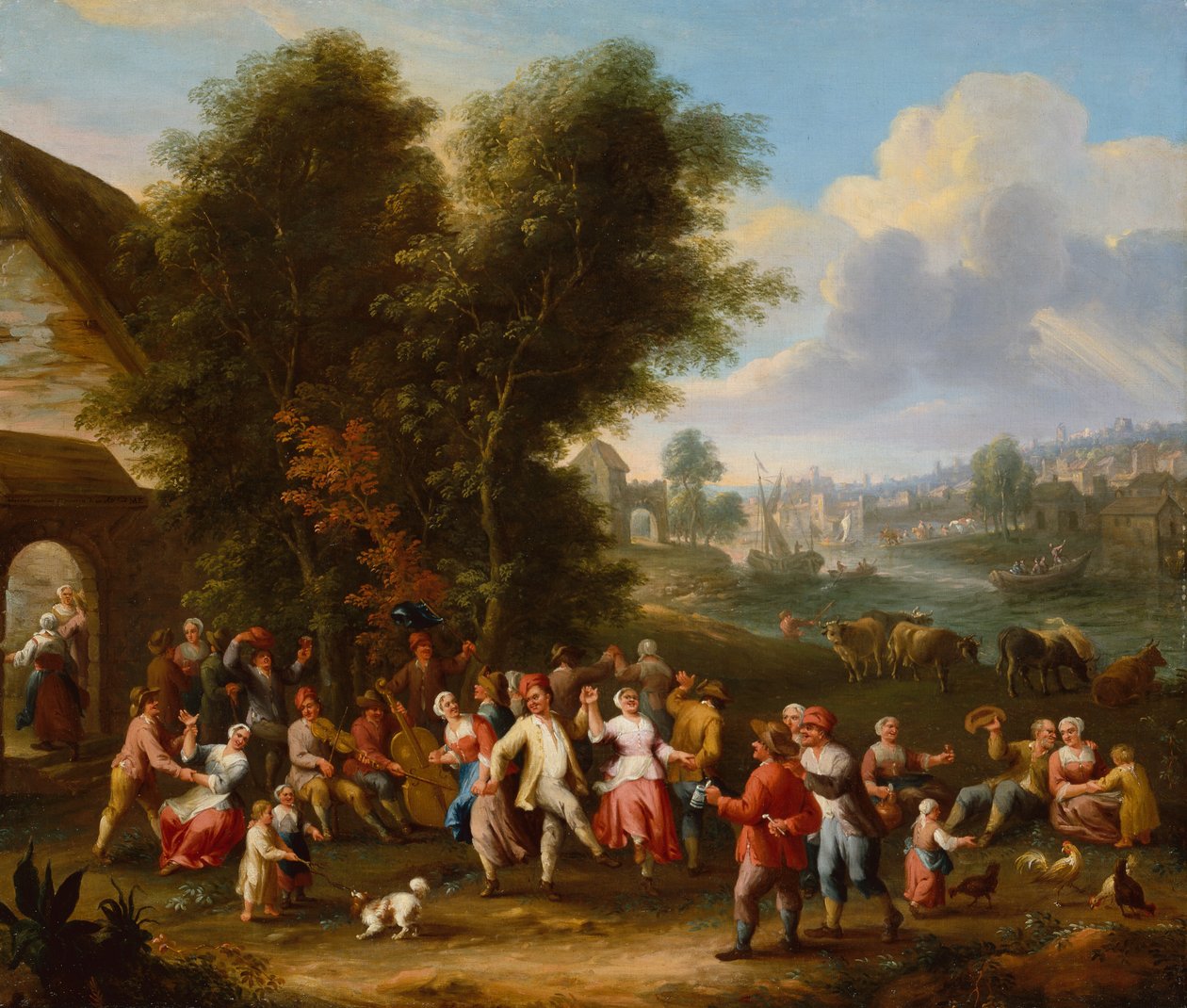 Bir Köy Kermesse (tuval üzerine yağlı boya) by Elisabeth Seldron