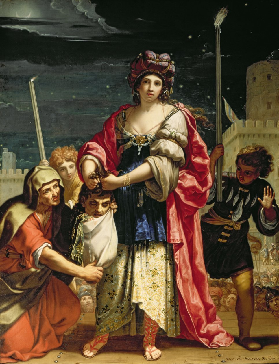 Holofernes Başkanı ile Judith by Elisabetta Sirani