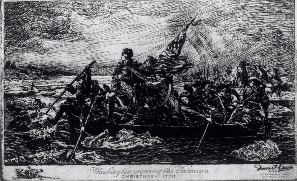 Washington Crossing the Delaware, Christmas 1776, c.1931   by Emanuel Gottlieb Leutze