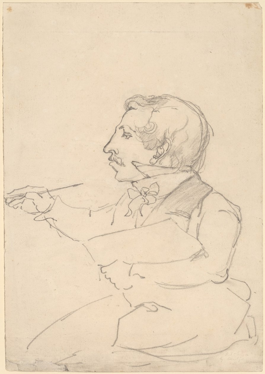 Eastman Johnson Çizimi by Emanuel Gottlieb Leutze