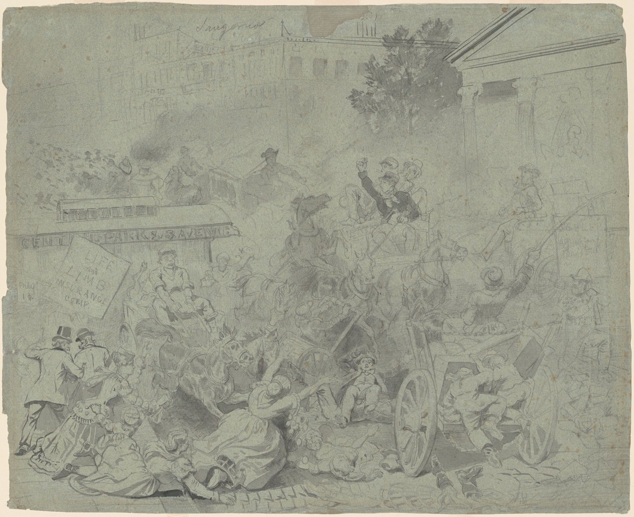 New York—Sokak Sahnesi by Emanuel Gottlieb Leutze