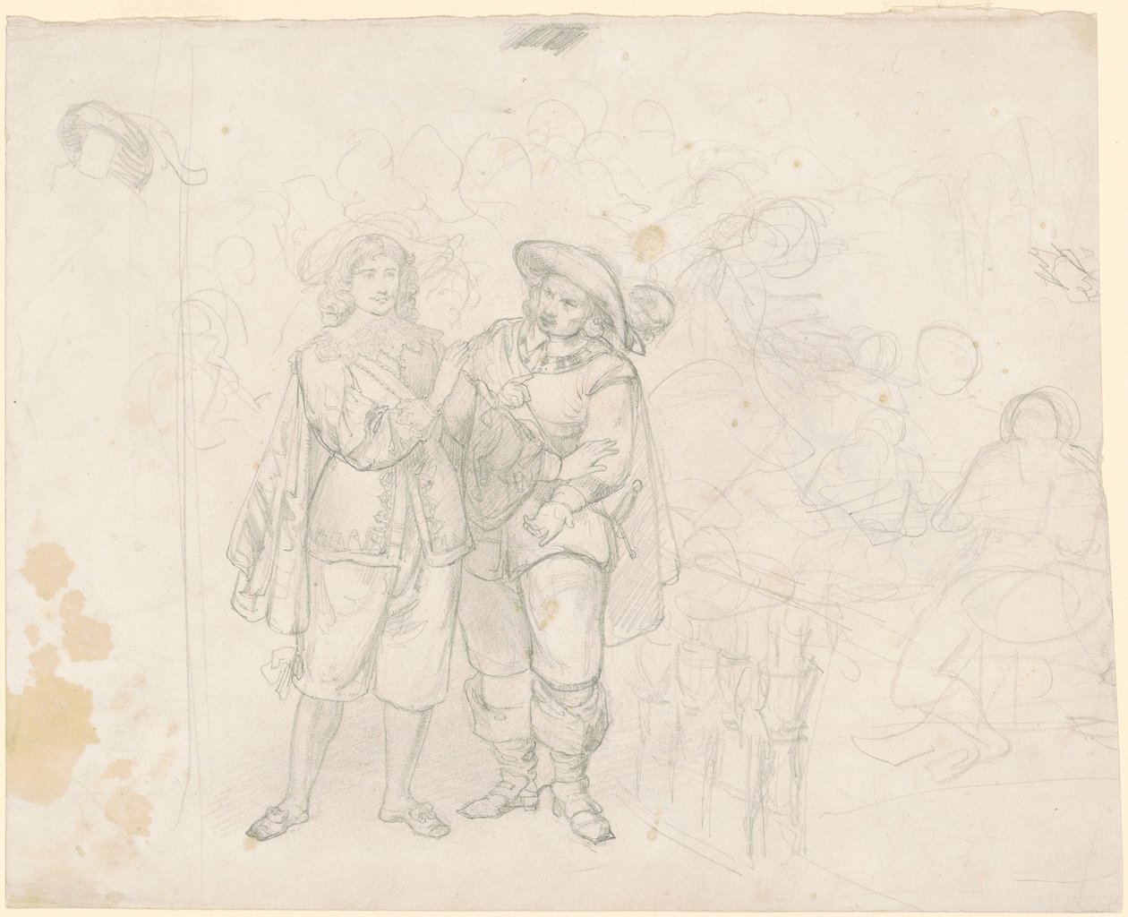 İki Cavaliers [rekto] by Emanuel Gottlieb Leutze