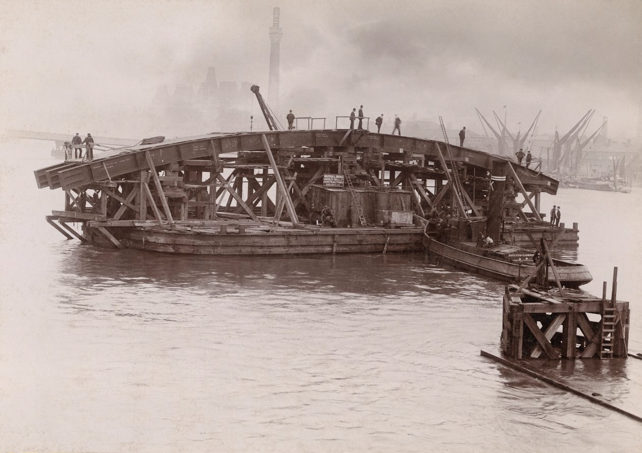 Vauxhall Köprüsü İnşaatı, Londra, 1903-1904 by Emberson and Sons