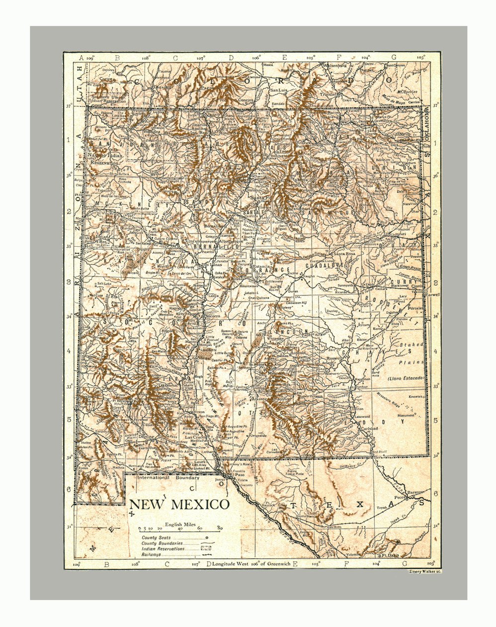 New Mexico haritası, 1900