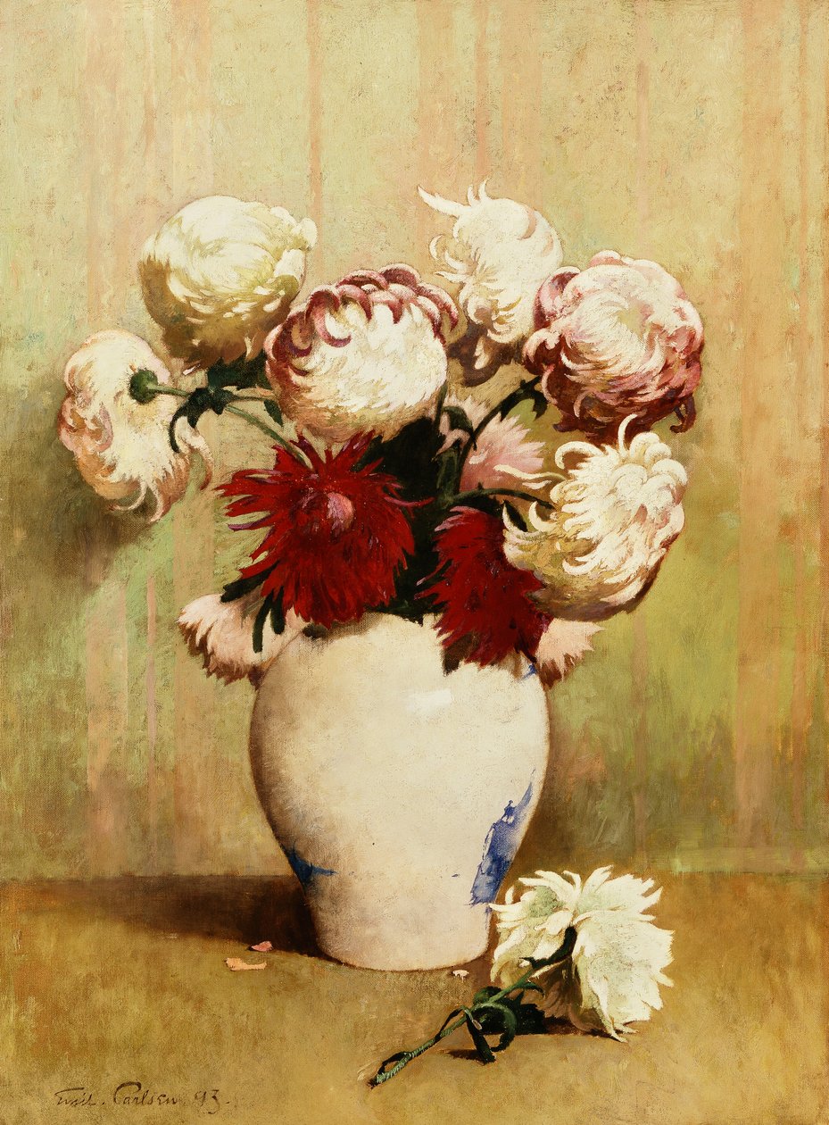 krizantemler by Emil Carlsen