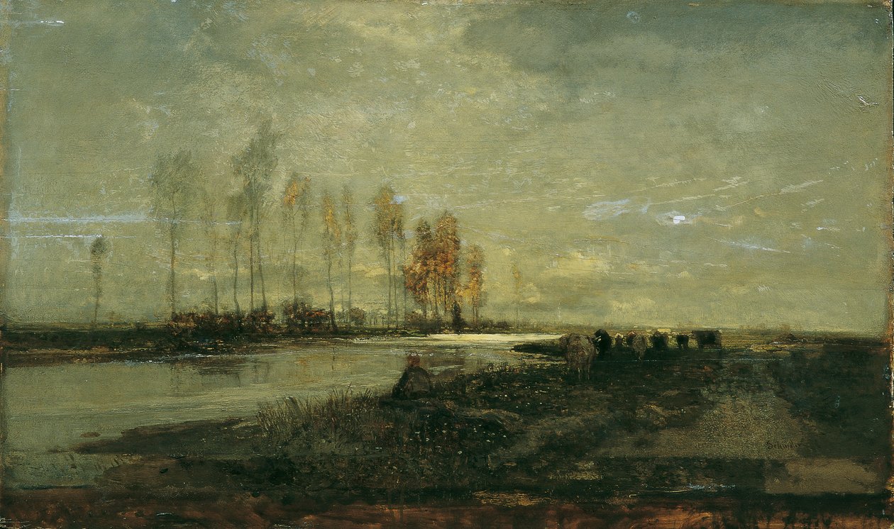 Lundenburg II yakınlarındaki Thaya'da by Emil Jakob Schindler