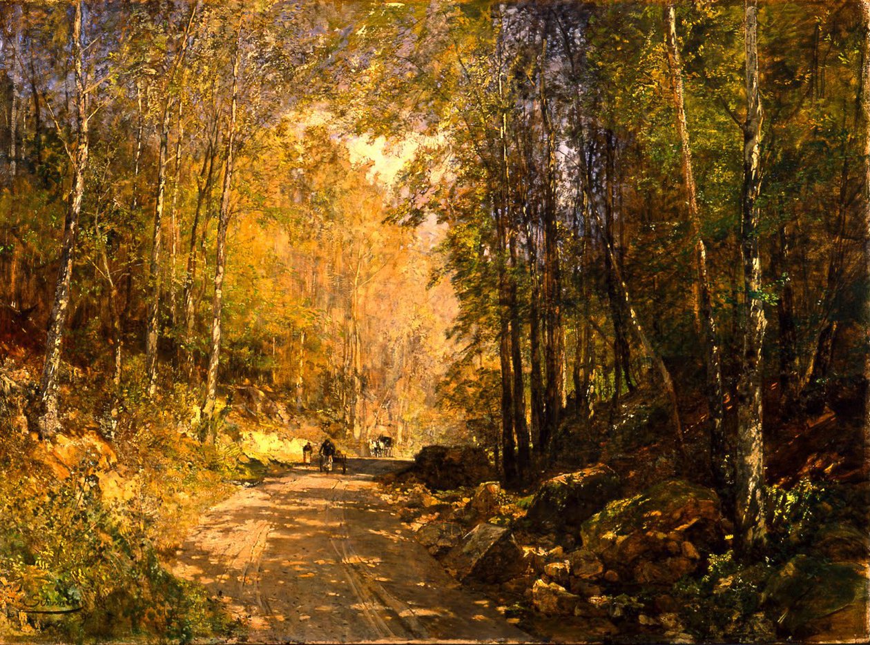 Schärfling yakınlarındaki Orman Yolu, 1890 by Emil Jakob Schindler