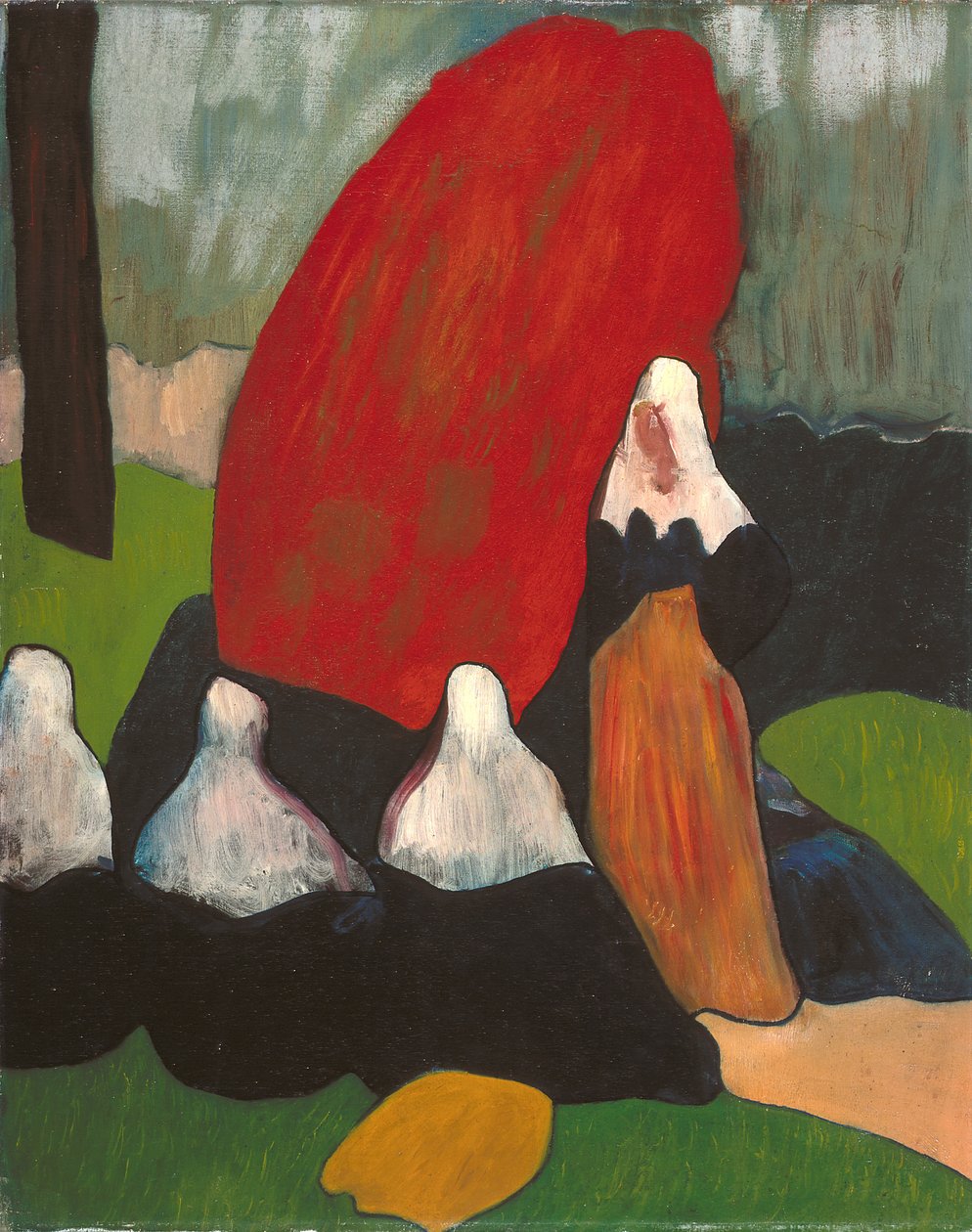 Yosunlu Breton Kadınlar (tuval üzerine yağlı boya) by Emile Bernard
