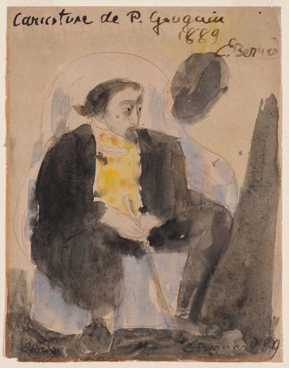 Paul Gauguin'in Karikatürü by Emile Bernard