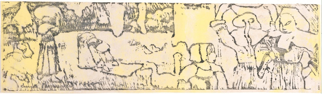 La Lessive (Çamaşırhane) (el boyamalı çinkograf) by Emile Bernard