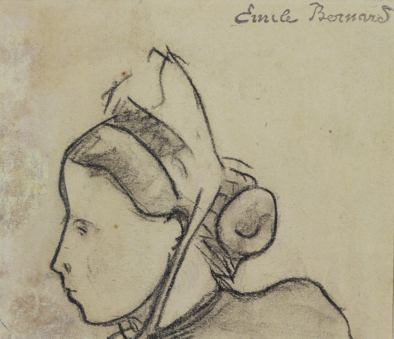 Breton Kadın Çalışması by Emile Bernard