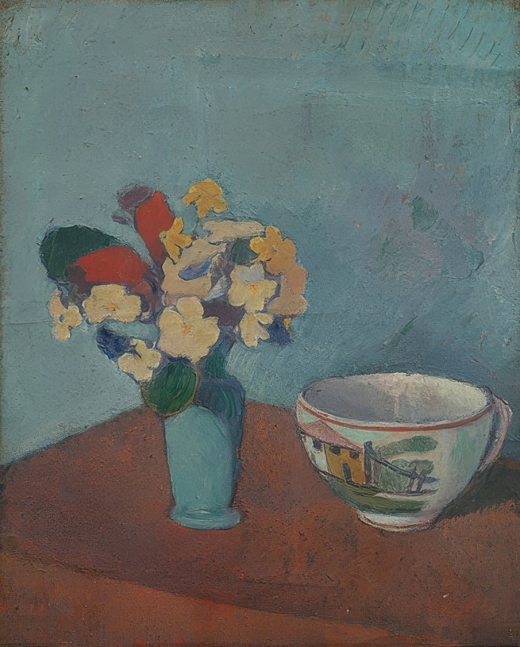 Vazoda çiçek ve bardak. 1887-88 by Emile Bernard