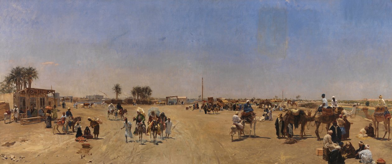 Kahire'deki Qasr al-Nil Köprüsü by Emile Charles Wauters