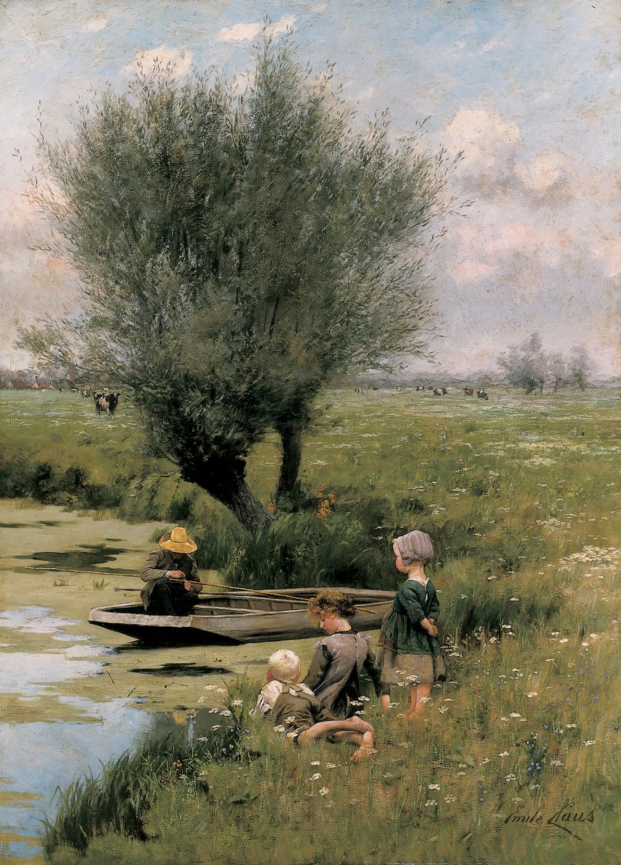 Nehir kenarında by Emile Claus