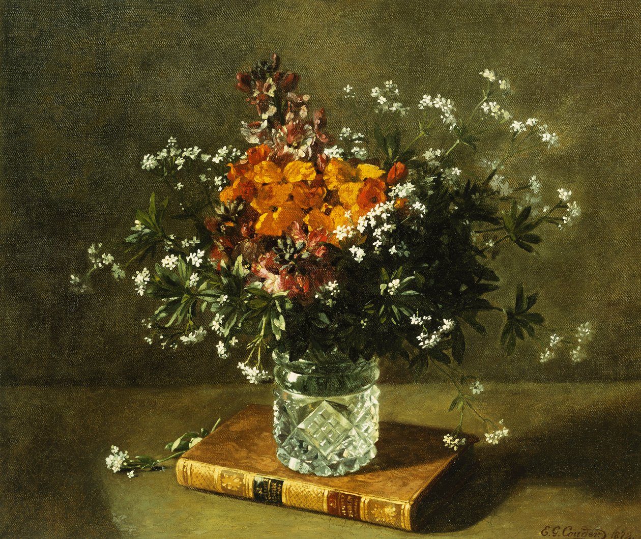 Çiçekli Natürmort, 1872 by Emile Gustave Couder