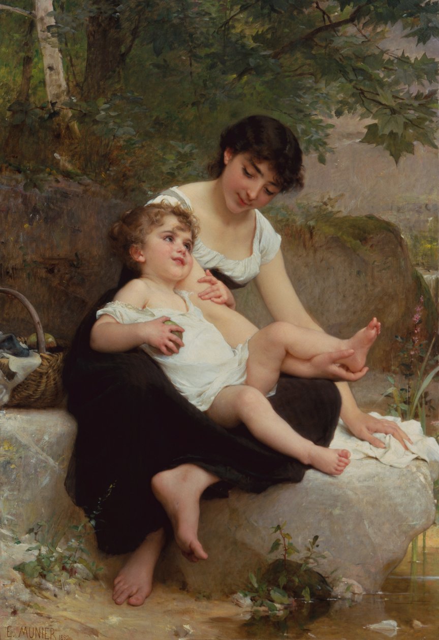Anne ve Çocuk by Emile Munier