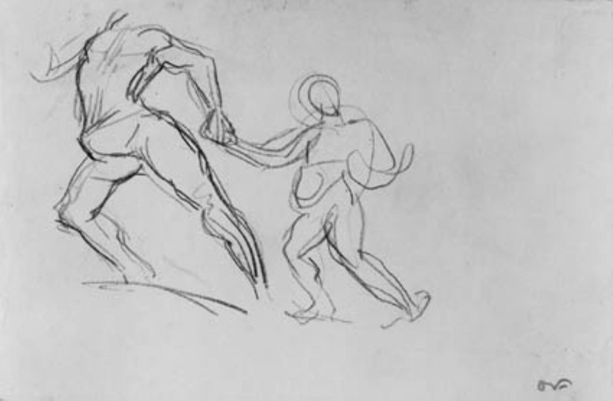 Hareket halindeki iki figür. by Emile Othon Friesz