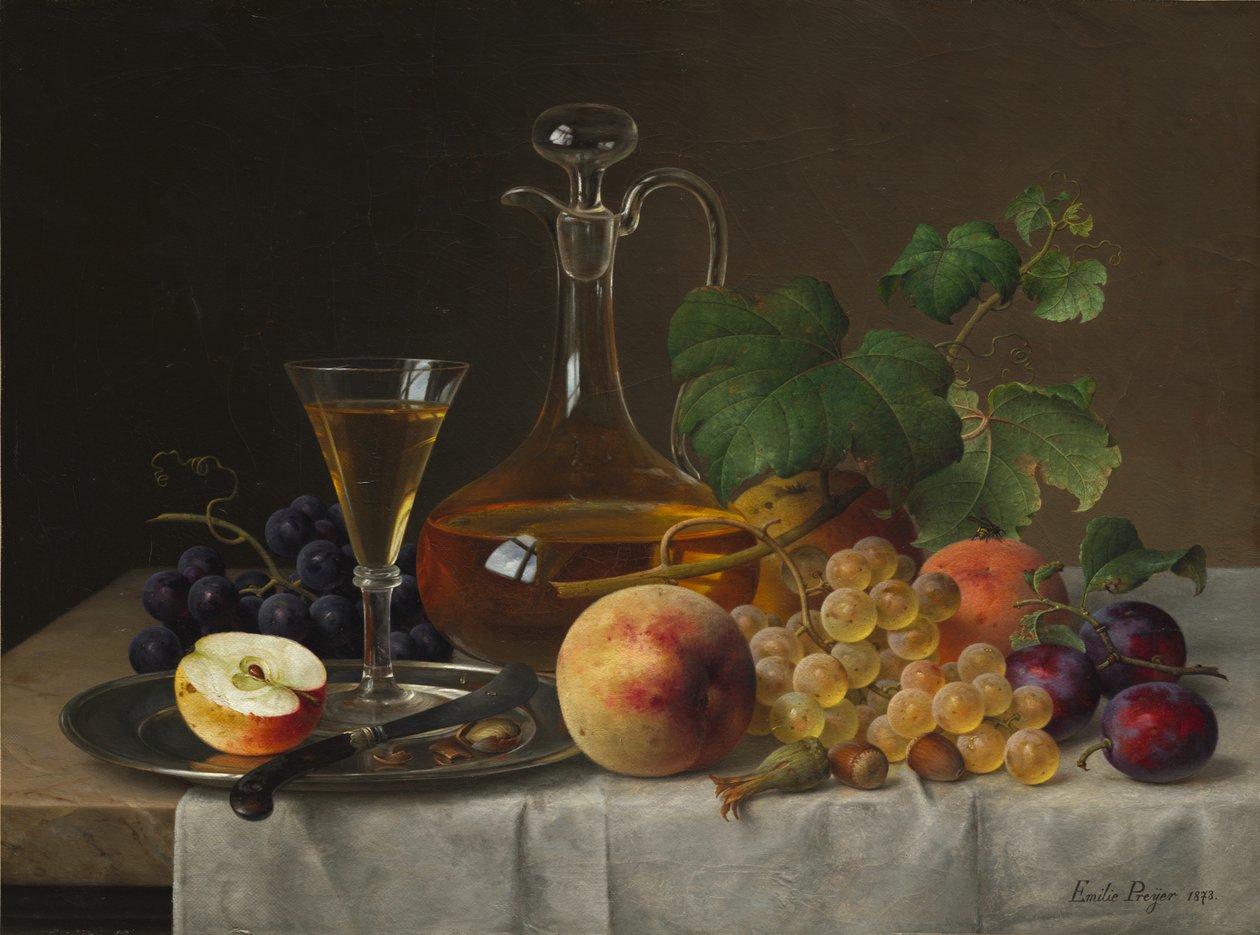 Meyveli Natürmort, 1873. by Emilie Preyer
