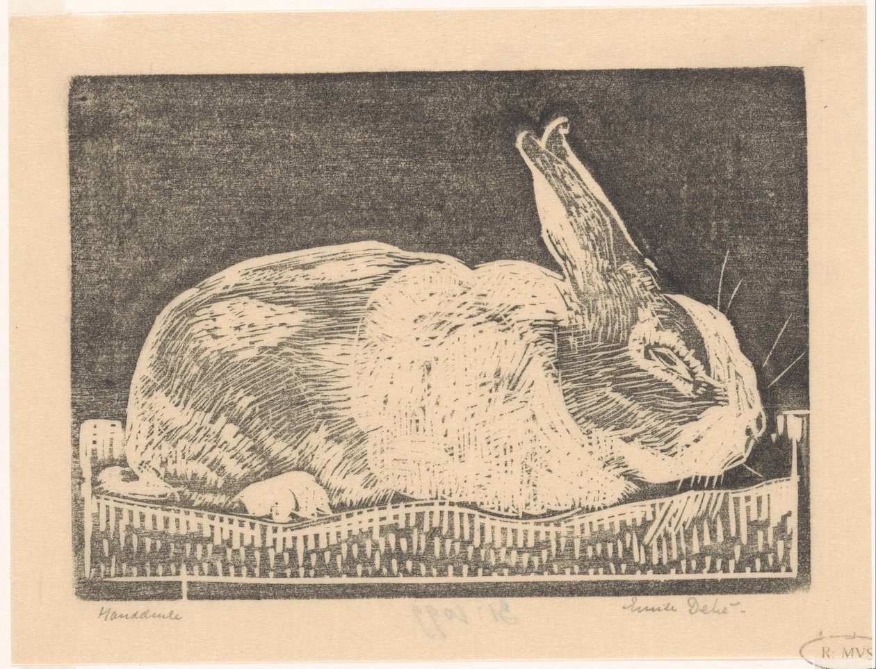 Tavşan by Emilius Wilhelmus Dehé (signed by artist)