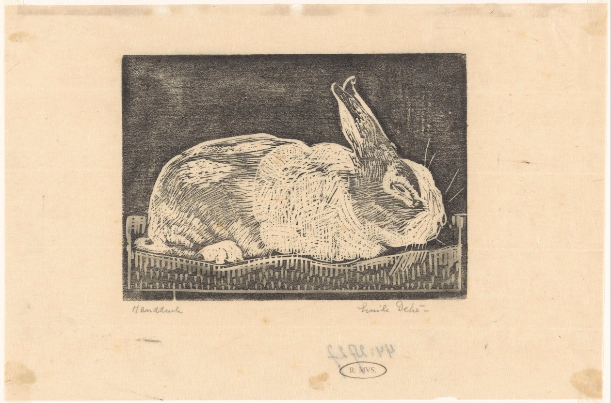 Tavşan by Emilius Wilhelmus Dehé (signed by artist)