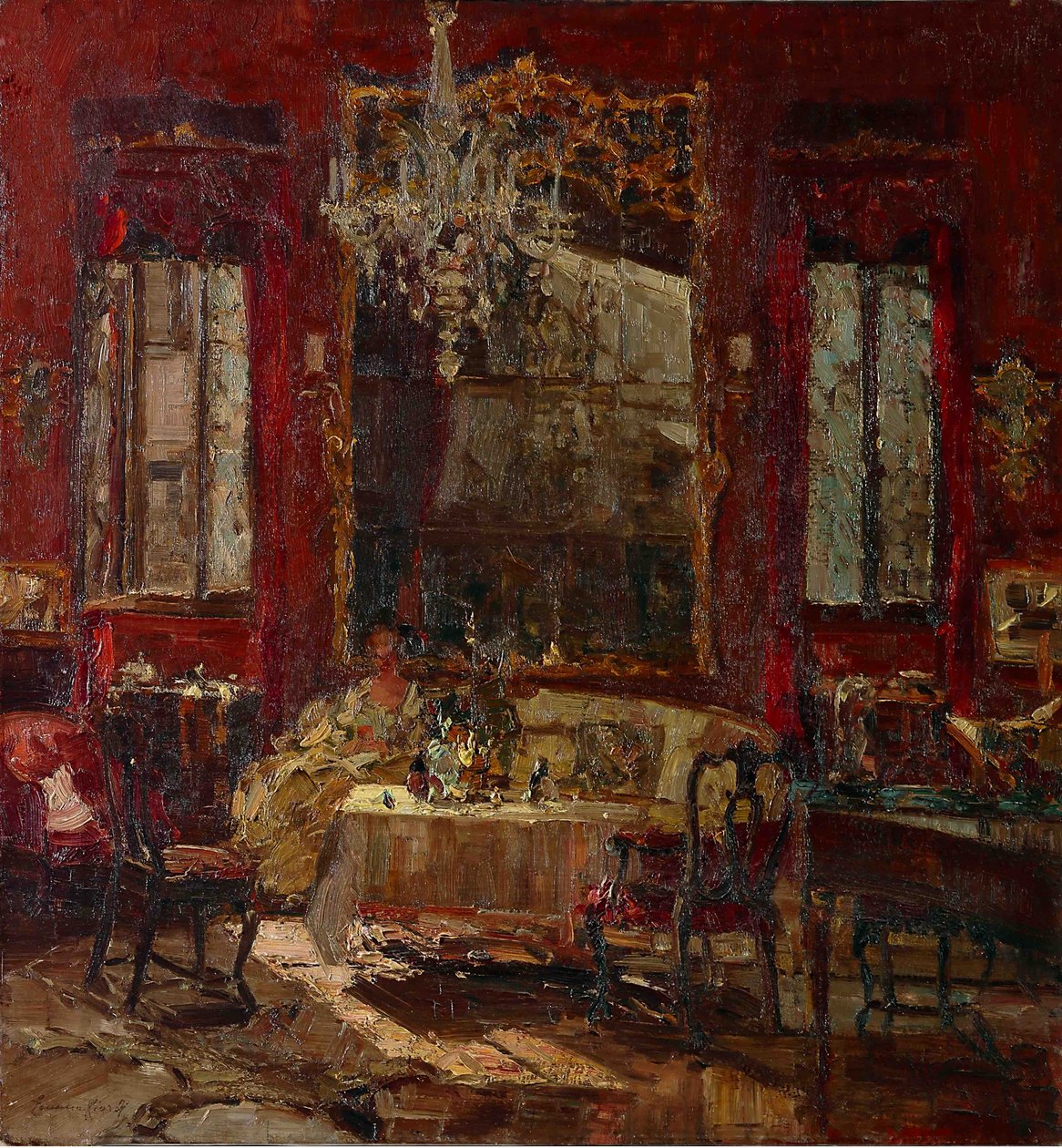 Kırmızı oda, c. 1922. by Emma Ciardi