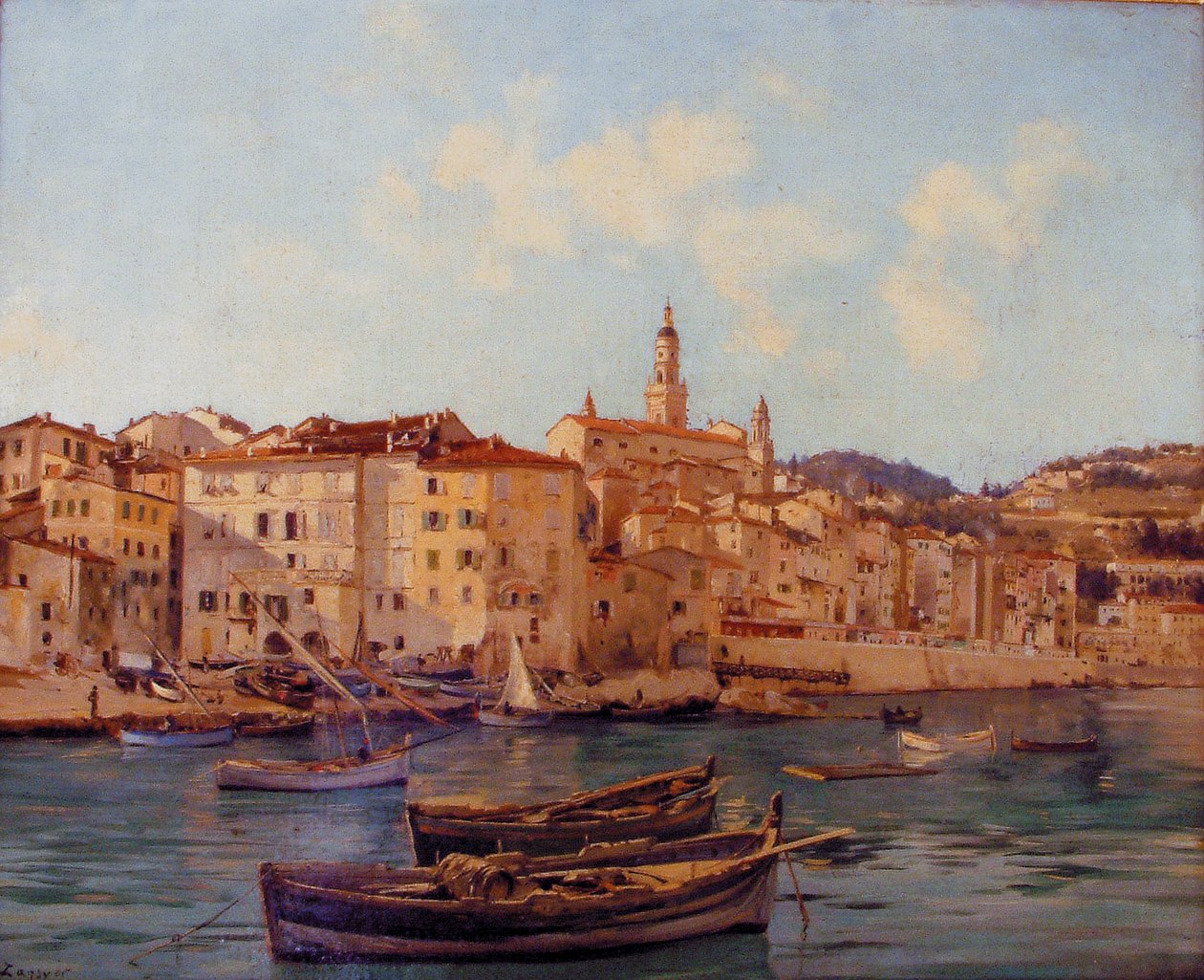 Menton limanı 1891 (resim) by Emmanuel Lansyer