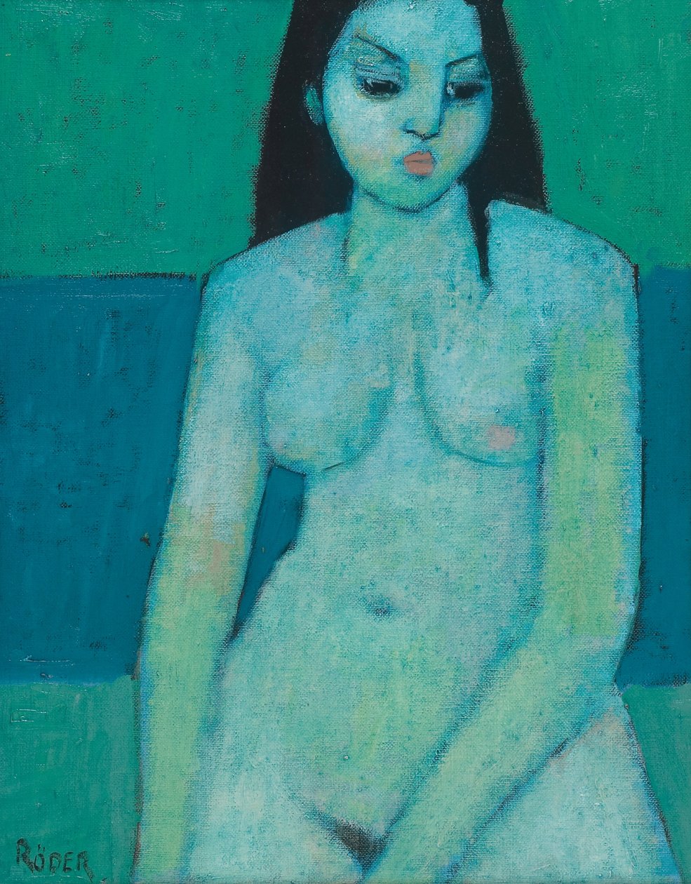 Angelina Nude (gemide yağ) by Endre Roder