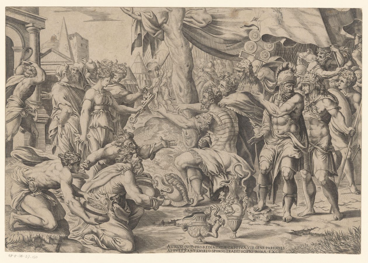 Scipio hediyeler alır by Enea Vico (possibly)