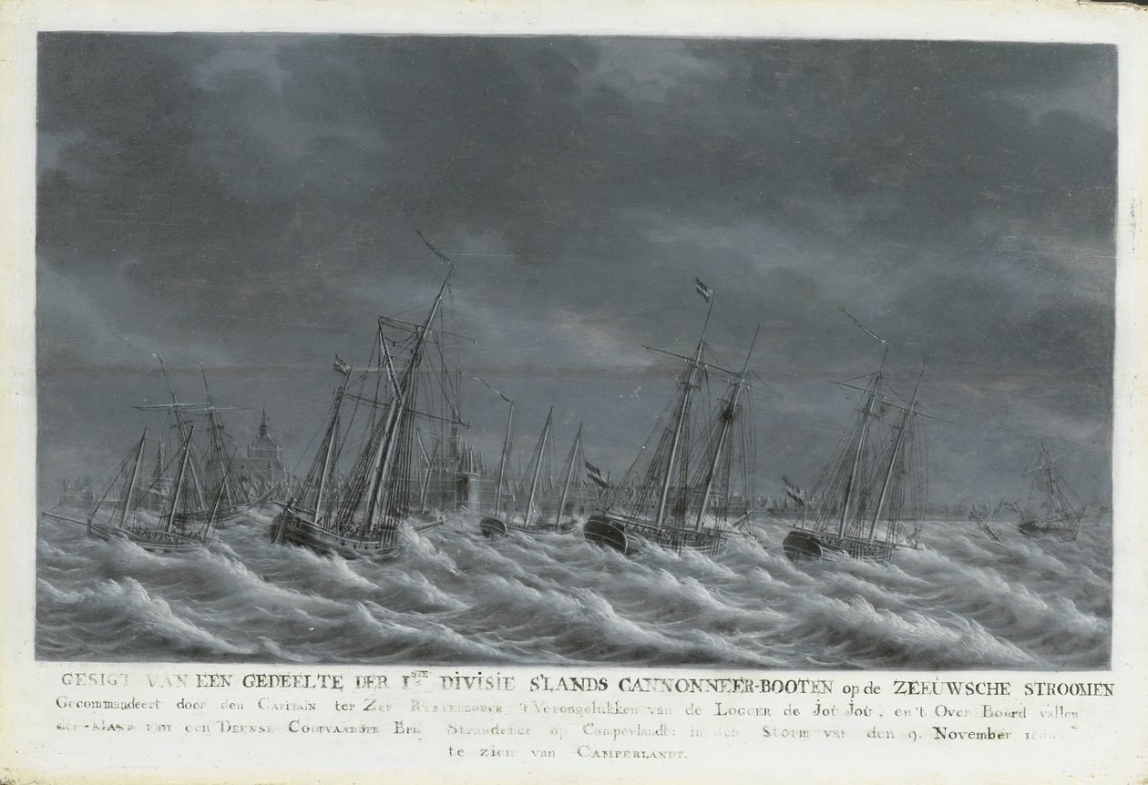 Veere açıklarında Batavian Filosu, 1800 by Engel Hoogerheyden
