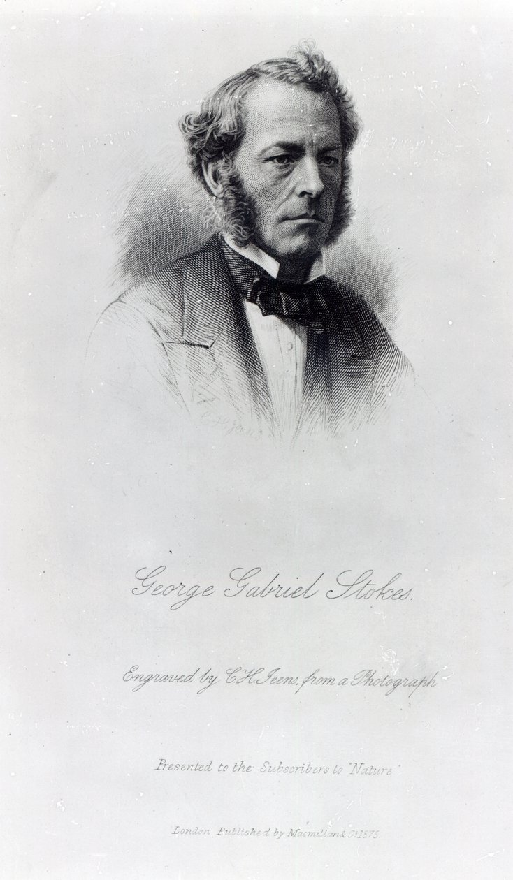 George Gabriel Stokes, CH Jeens tarafından kazınmış, 1875 by English Photographer