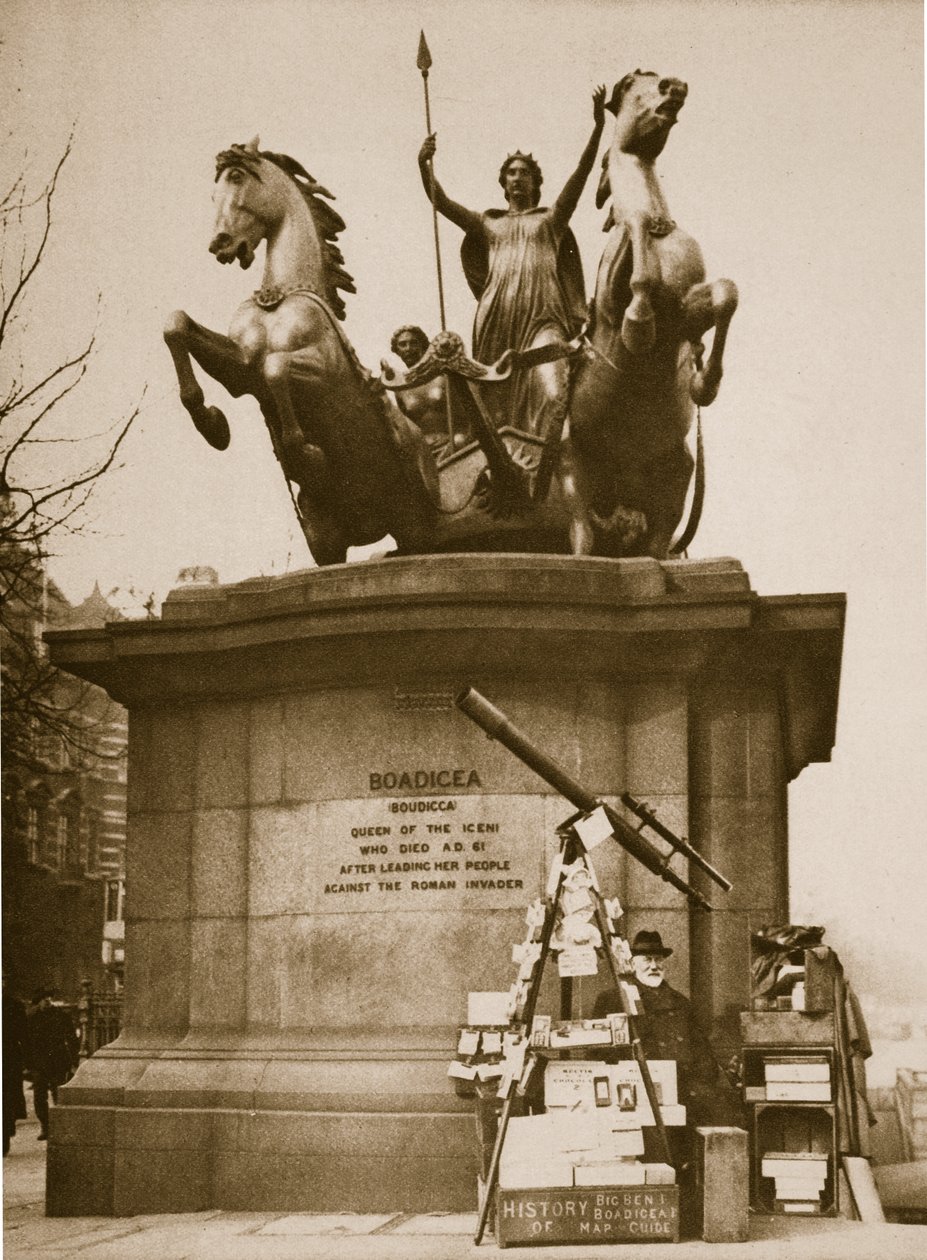 Boadicea Westminster Bridge Anıtı (sepya fotoğrafı) by English Photographer