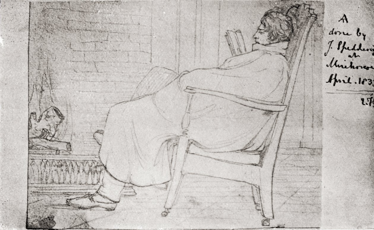 Alfred Lord Tennyson (1809-92) by English School
