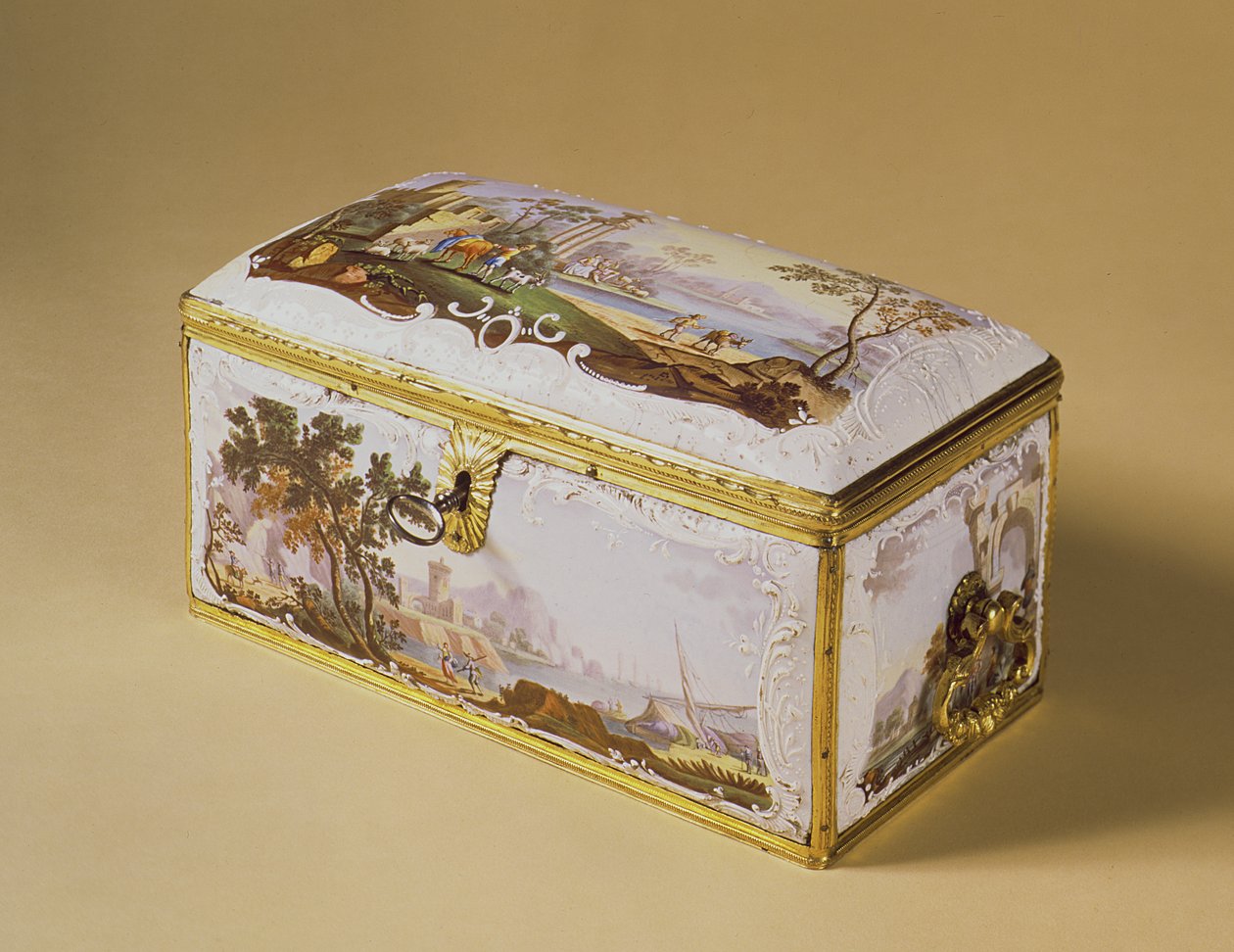 Bilston çay kutusu, 1770 (emaye) by English School
