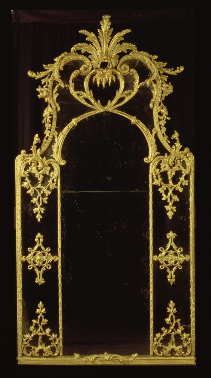 Chippendale ayna, c.1750 (yaldız ağacı) by English School
