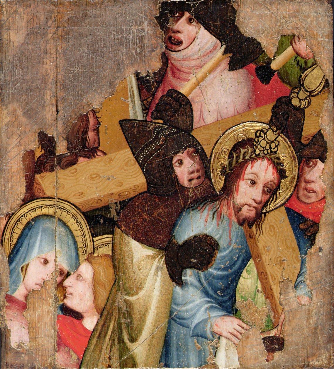 Haçı Taşıyan İsa, c.1400-25 (panelde yağ ve altın) by English School