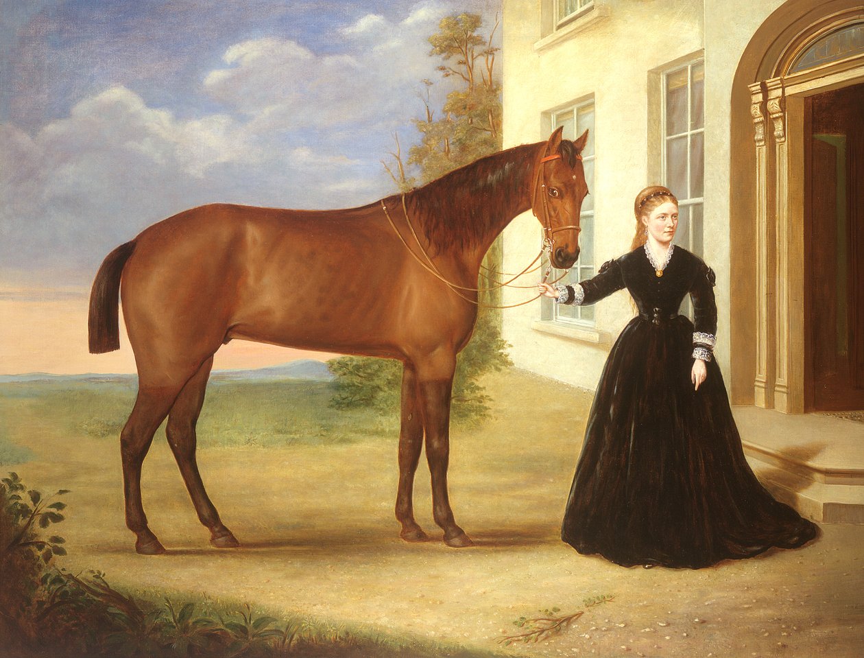 Atlı bir bayanın portresi, 1840 dolayları (çift 80977) by English School
