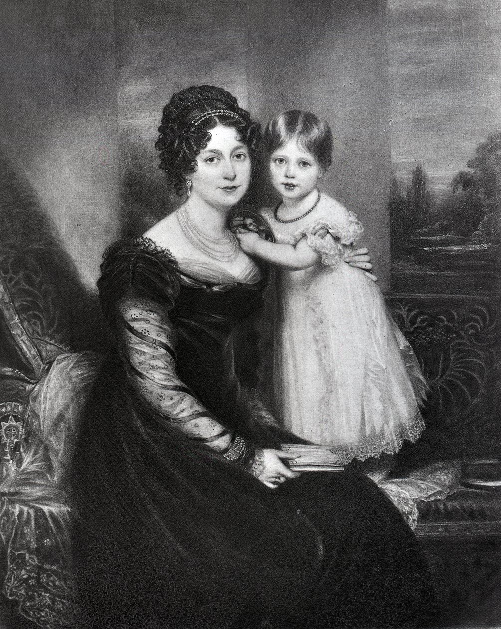 Kraliçe Victoria, annesi Kent Düşesi ile bebekken, 1822 dolayları by English School