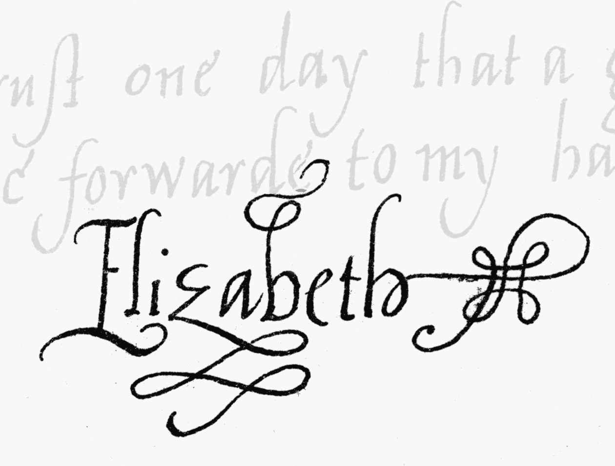 Signature of Queen Elizabeth I (1533-1603)  by English School