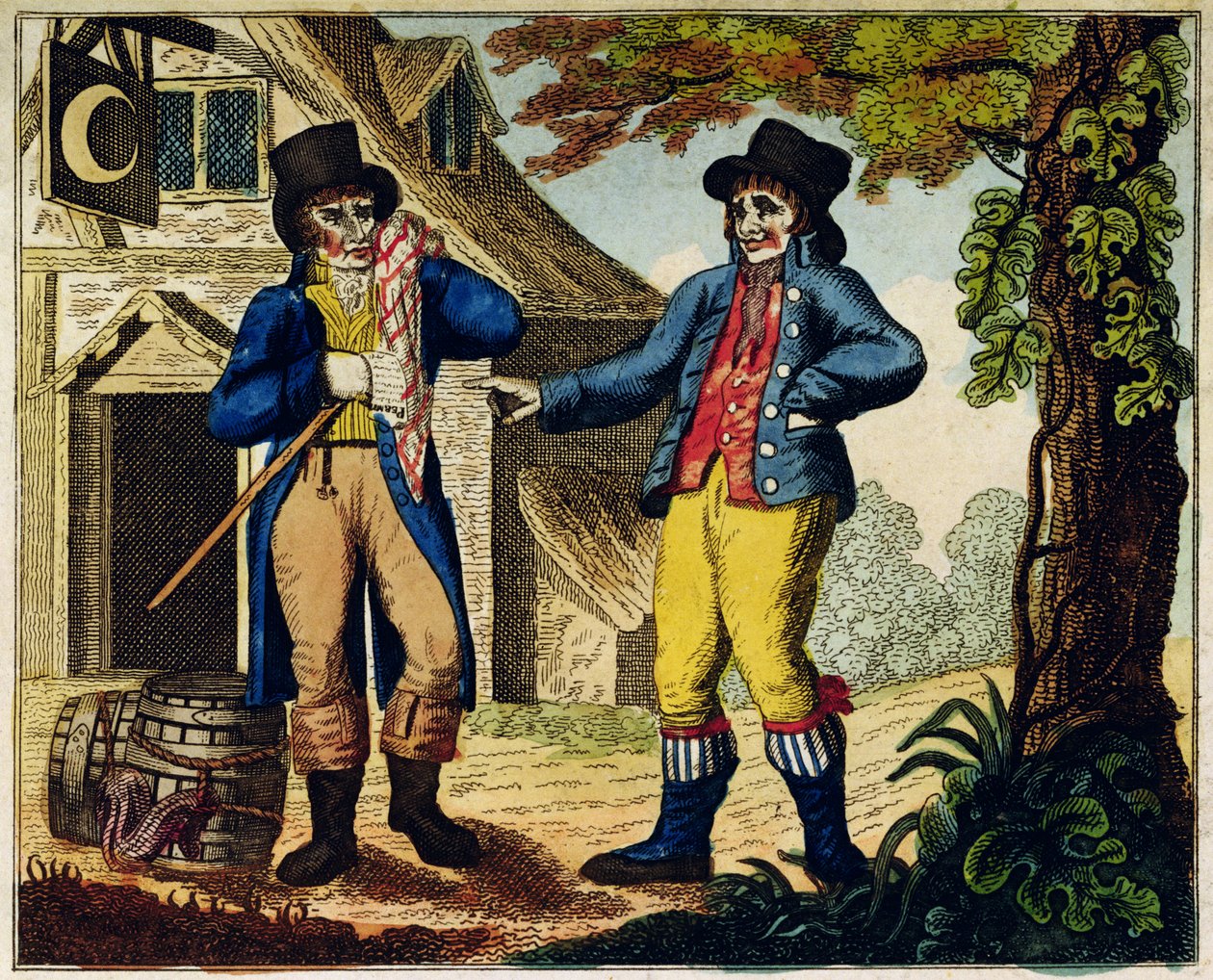 The Excisemen Outwitted (colour engraving) by English School