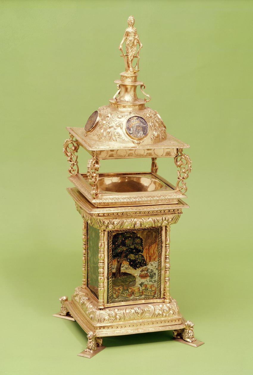Vyvyan Tuzu, 1592-93 (boyalı camlı gümüş yaldızlı) by English School