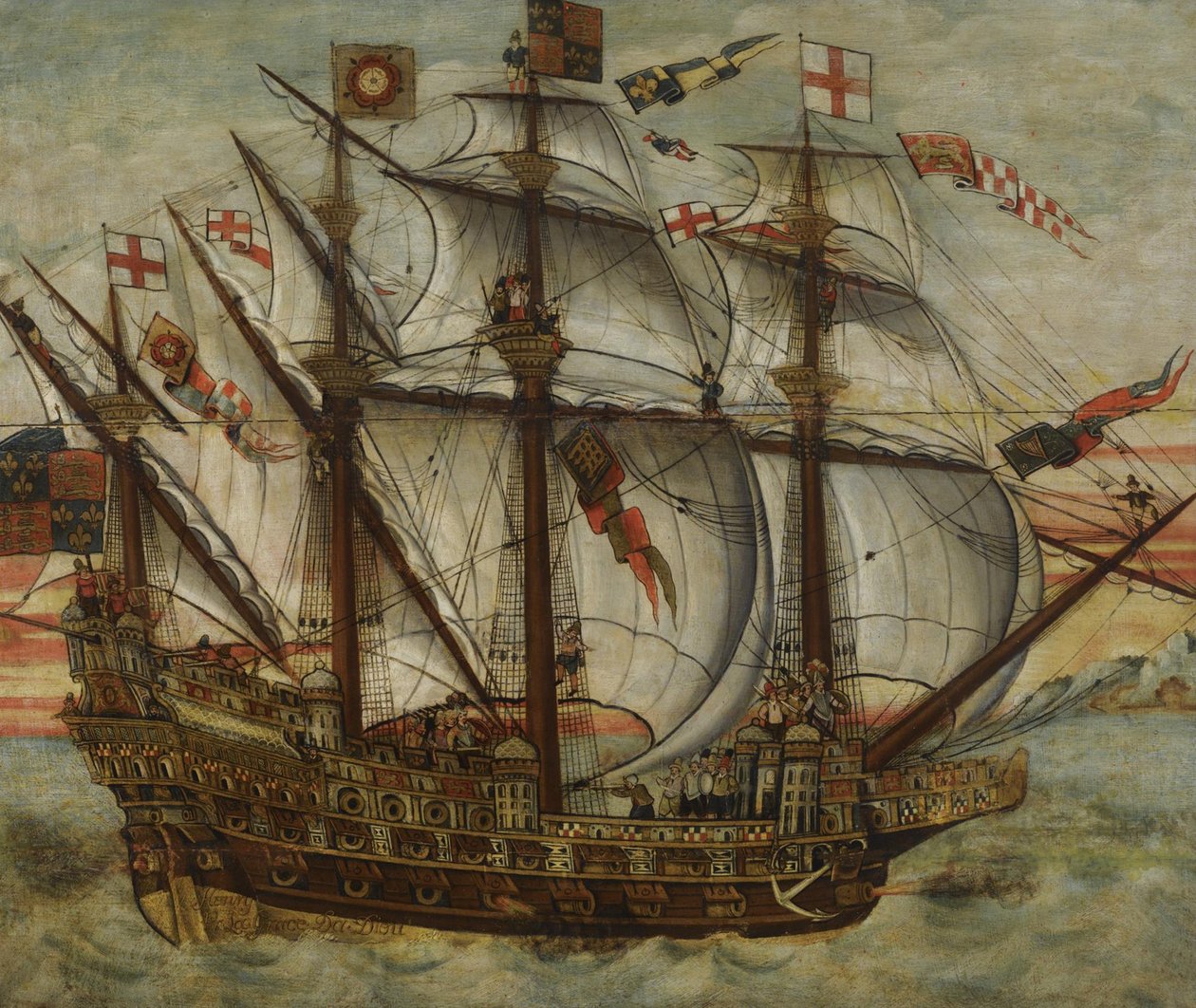 Carrack Henry Grace à Dieu, 16. yüzyıl by English Master
