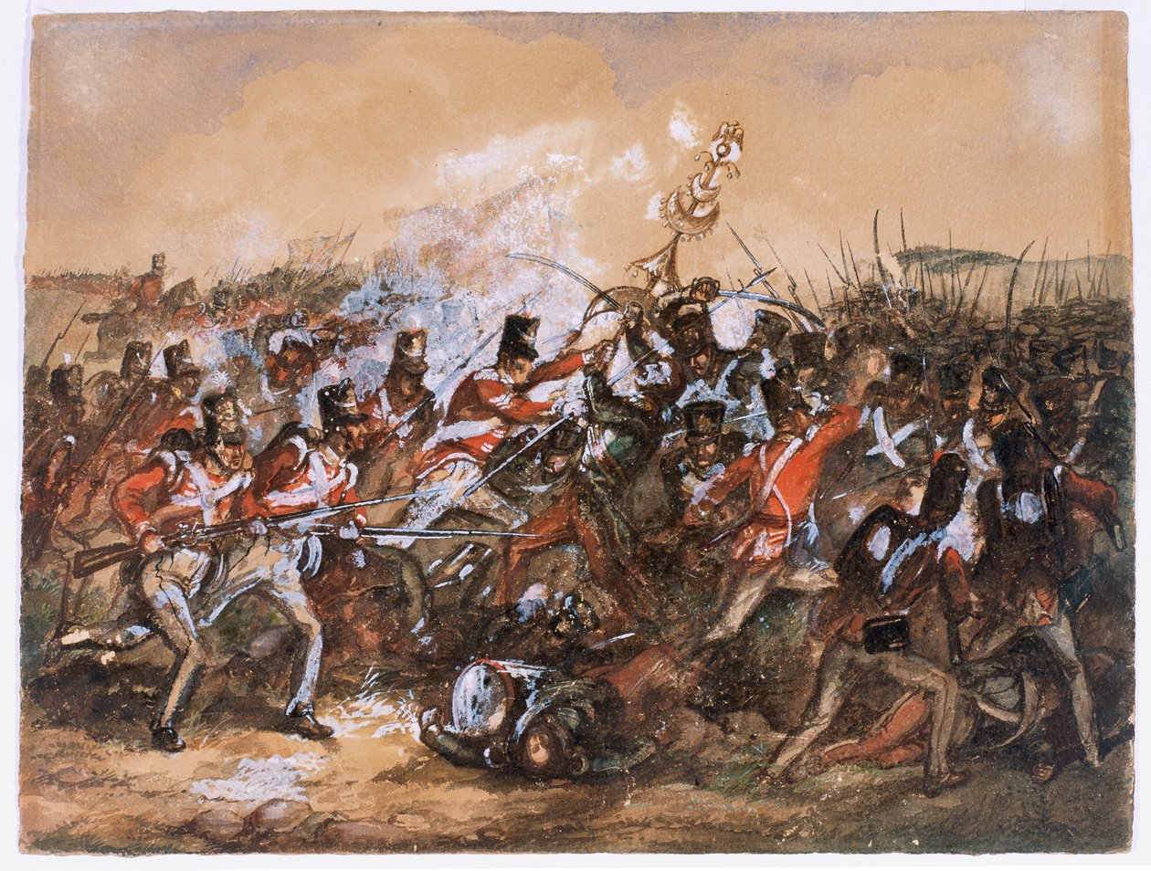 Salamanca Savaşı, 1812 (kağıt üzerinde wc) by English School