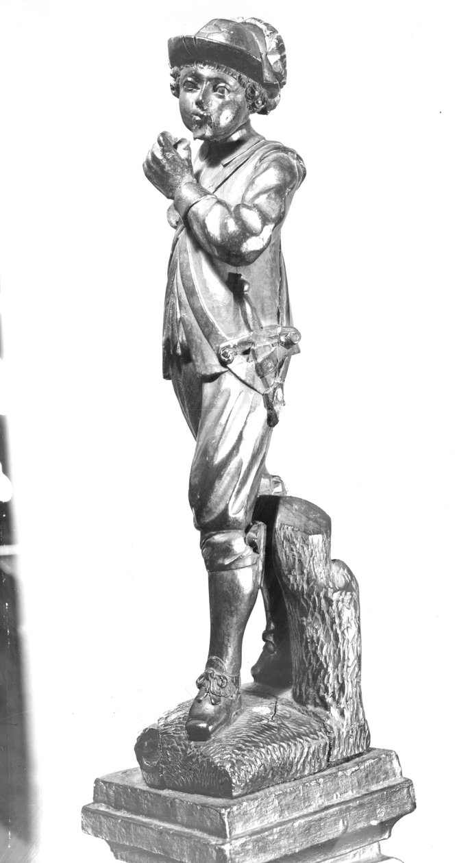 Fife Oynayan Çocuk, 1638 (tahta oyma) by English School