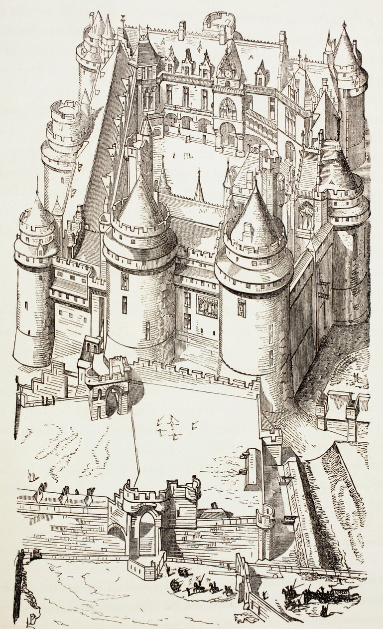 Pierrefonds Kalesi, Fransa, 1880 dolayları by English School