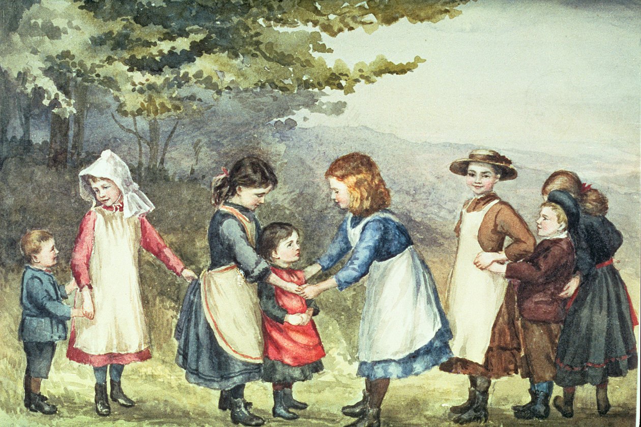 Çocuk Oyunları, c.1880 (kağıt üzerinde wc) by English School