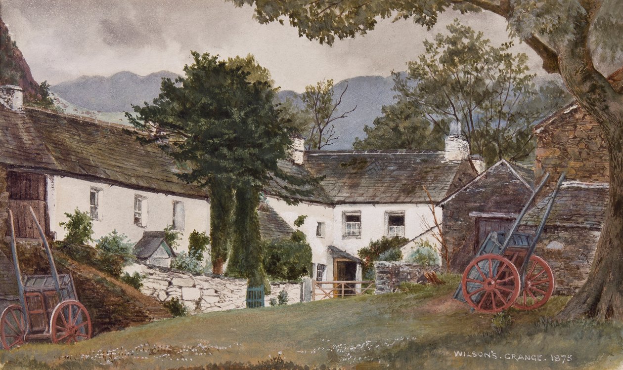 Sands üzerinde Grange: ?Wilson?s? Çiftlik, Lindale, 1875 by English School