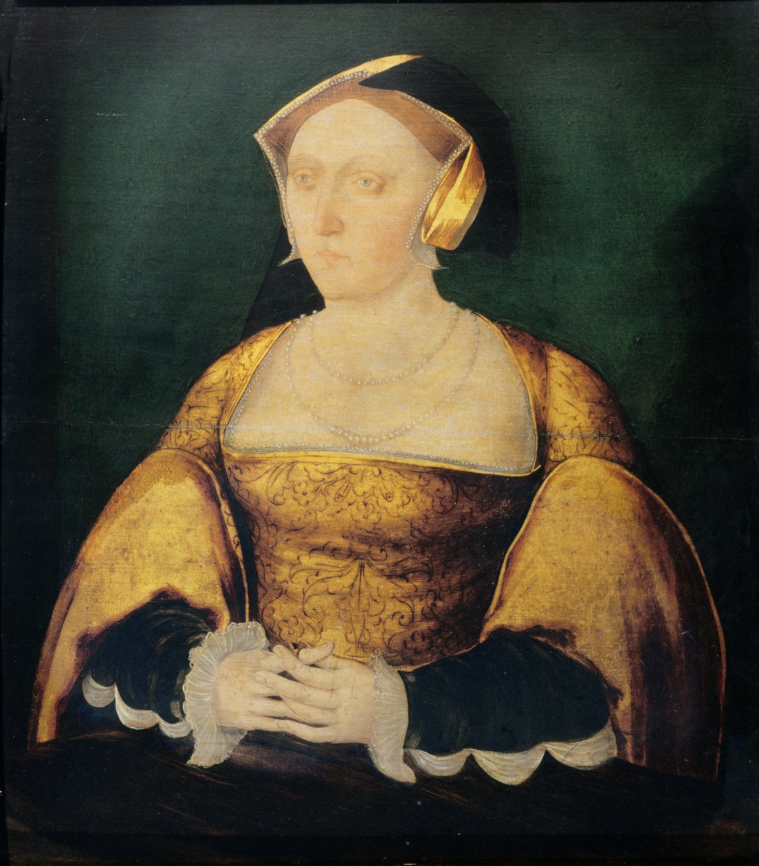 Jane Seymour (1508/9-1537) c.1536 (panel üzerine yağlı boya) by English School