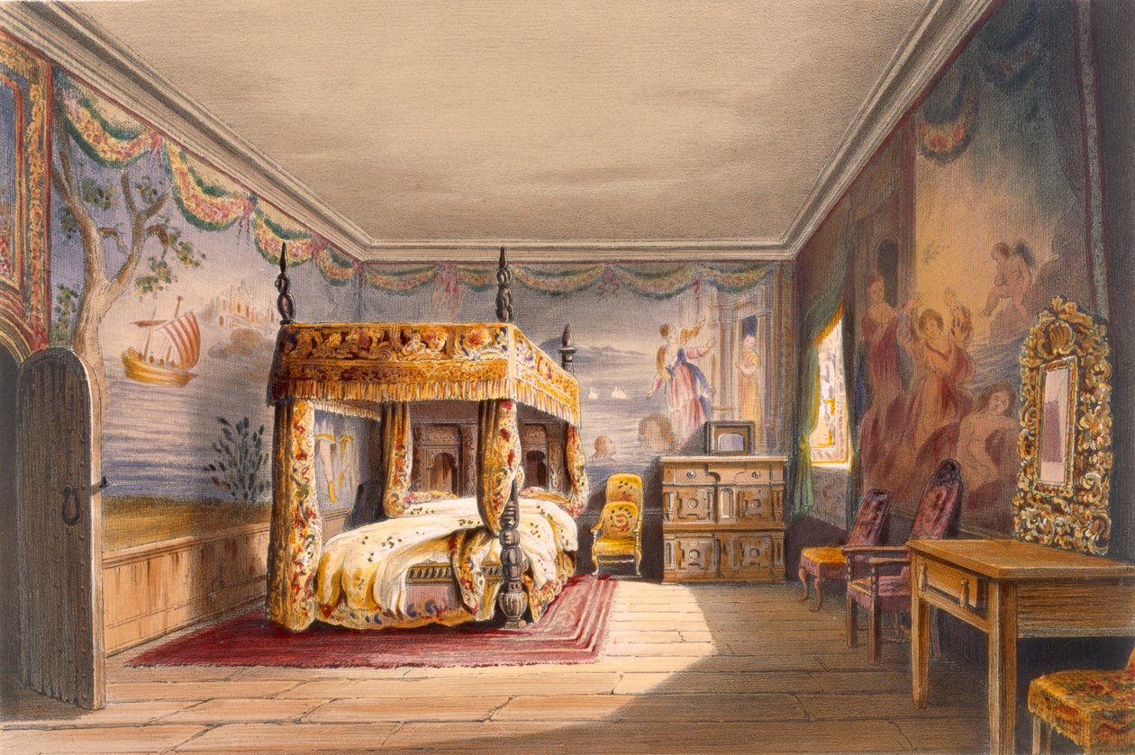 King Charles Odası, Cotehele Evi, c.1830-40, by English School