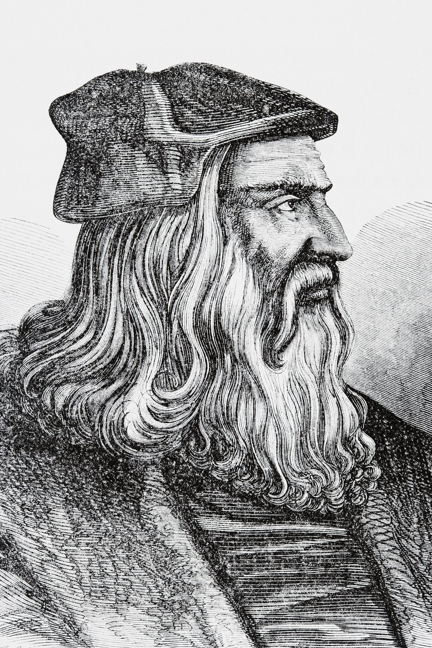 Leonardo Da Vinci (lito) by English School